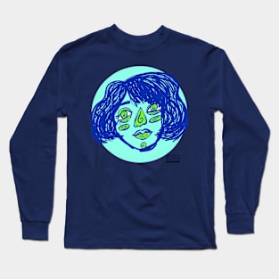 Mint sketchy face Long Sleeve T-Shirt